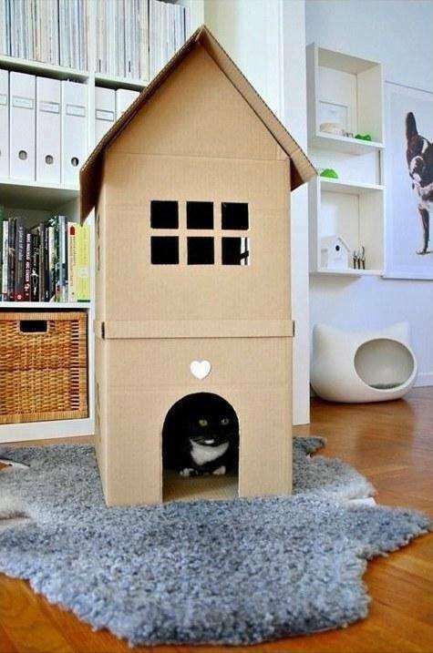 Evde Kedi Evi Yapımı